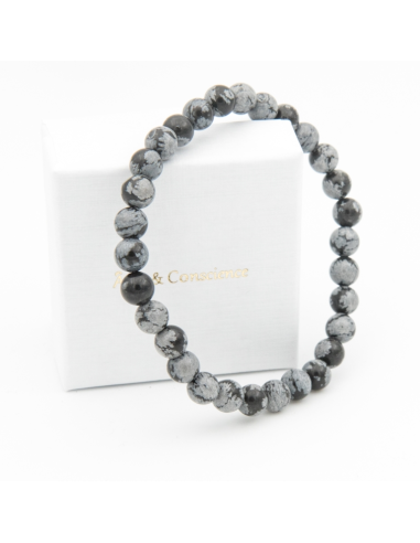 OBSIDIENNE NEIGE 6MM AB